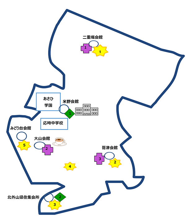 米野小学校区の地図